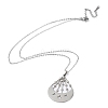 Non-Tarnish 201 Stainless Steel Moon with Star Pendant Necklace with Cable Chains NJEW-Q317-06P-1