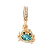 Rack Plating Alloy Rhinestone European Dangle Charms PALLOY-S189-38G-02-1