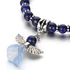 Trendy Synthetical Lapis Lazuli(Dyed) Beaded Acrylic Charm Bracelets BJEW-JB01792-03-2