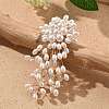 Tassels Alloy Plastic Imitation Pearl Brooches for Backpack Clothes JEWB-A030-02G-1