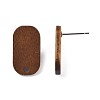 Walnut Wood Stud Earring Findings MAK-N032-047-4