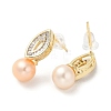 Natural Pearl Ear Studs EJEW-P285-01G-2