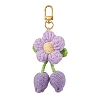 Handmade Crochet Cotton Cherry Flower Hanging Ornaments HJEW-JM02667-04-2