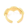 Shell Shape Brass Open Cuff Rings RJEW-U009-07G-3