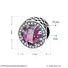 Flat Round 925 Sterling Silver Cubic Zirconia European Beads STER-BB15829-A-3