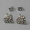 304 Stainless Steel Textured Geometry Stud Earring Findings with Hole STAS-WH0027-54M-1