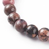 Natural Rhodonite Beaded Stretch Bracelets BJEW-JB06086-02-2