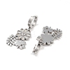 Clover & Flower 304 Stainless Steel Shell Dangle Earrings EJEW-L283-068P-2