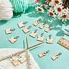 Wood Dog Pendant Locking Stitch Markers HJEW-NB00122-4