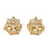 Brass Clear Cubic Zirconia Beads KK-D228-21G-1