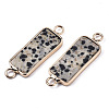 Natural Dalmatian Jasper Links Connectors G-N326-33D-2