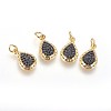 Brass Micro Pave Cubic Zirconia Charms ZIRC-G150-06A-1