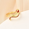 Brass Enamel Cuff Rings for Women RJEW-F188-04G-02-3