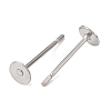 Tarnish Resistant 304 Stainless Steel Flat Round Blank Peg Stud Earring Findings X-STAS-S028-23-1