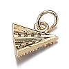Brass Micro Clear Cubic Zirconia Charms ZIRC-F120-048G-2