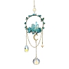 Synthetic Turquoise & Dyed Natural Quartz Crystal with Glass Pendant Decorations HJEW-TA00123-01-1