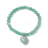 2pcs 2 Styles 6mm Round & Chip Natural Green Aventurine Beaded Stretch Bracelet Sets BJEW-TA00517-02-4