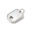 Brass Pave Natural White Shell Hollow Heart Rectangle Charms with Jump Rings KK-S522-16P-2