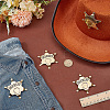 4Pcs Alloy Star with Word Sheriff Brooch Pin for Costume Accessories JEWB-FG0001-52B-4
