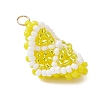 Glass Seed Beaded Fruit Pendants PALLOY-MZ00894-04-3