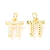 Brass Micro Pave Cubic Zirconia Charms ZIRC-O037-06G-2