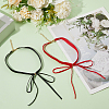 2Pcs 2 Colors Bowknot Velvet Choker Necklaces for Women NJEW-CY0001-01-7