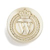 Golden Tone Crown Initial Wax Seal Brass Stamp Heads AJEW-A065-01W-1