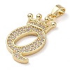 Rack Plating Brass Micro Pave Cubic Zirconia Pendants KK-D535-01Q-RS-2