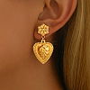 Vintage Alloy Heart Dangle Stud Earrings BF4834-4