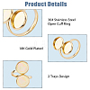 20Pcs 304 Stainless Steel Open Cuff Ring Findings DIY-HS0002-21B-4