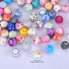 Printed Round Silicone Focal Beads LS-SI-JX0056A-93-2