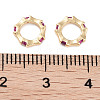 Brass Pave Cubic Zirconia Linking Rings KK-C051-61G-02-2