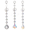 3Pcs Glass Teardrop Round Leaf Hanging Suncatchers Sets HJEW-JM04603-02-2