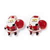 Christmas Themed Opaque Resin Cabochons CRES-P022-13-2