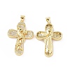 Brass Micro Pave Cubic Zirconia Pendants ZIRC-P106-06G-1