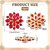 4Pcs Brass Micro Pave Cubic Zirconia Buttons DIY-FG0007-82D-2