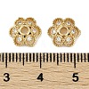 Brass Micro Pave Clear Cubic Zirconia Bead Caps KK-I719-13A-G-3