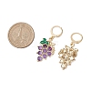 Grape Alloy Enamel Leverback Earrings EJEW-JE06187-3