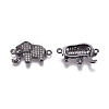 Brass Micro Pave Cubic Zirconia Links connectors ZIRC-K081-54B-1