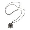 Retro Mandala 201 Stainless Steel Box Chain Constellation Pendant Necklaces for Women Men LS-NJEW-M223-01D-3