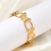 304 Stainless Steel Butterfly & Oval Link Bracelets for Women  BJEW-U023-03G-3