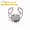 Tarnish Resistant 201 Stainless Steel Cuff Ring Findings STAS-S080-040A-P-2