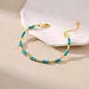 Synthetic Turquoise & Brass Beaded Bracelets for Women OR9235-2