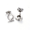 Ring 304 Stainless Steel Ear Studs X-EJEW-F0075-120P-2