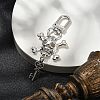 Halloween Skull & Key Alloy Pendant Decorations HJEW-JM02219-2