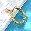 Brass Curb Chain Cuff Rings for Women RJEW-Z085-05G-3