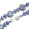 Natural Blue Spot Jasper Beaded Necklaces NJEW-S393-03-2