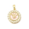 Brass Clear Cubic Zirconia Pendants KK-B187-01G-04A-1