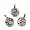 304 Stainless Steel with Paua Shell Pendants STAS-G268-02S-P-1