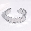 Hammered 304 Stainless Steel Cuff Bangles for Women FS-WGB5711-01-1